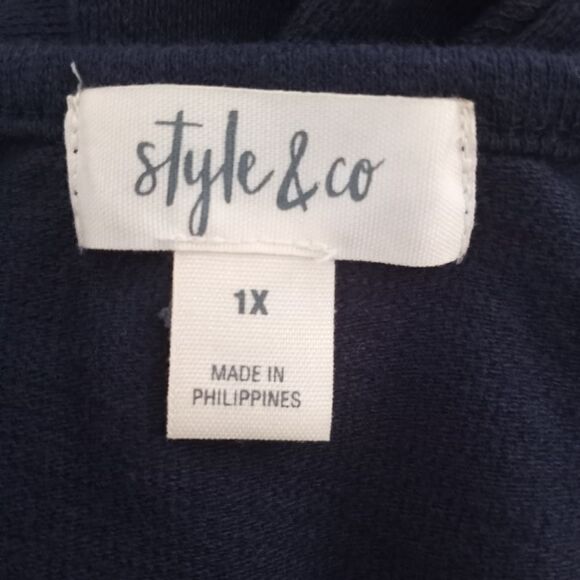 STYLE & CO. NAVY DRESS SZ.1X EUC - Picture 5 of 7